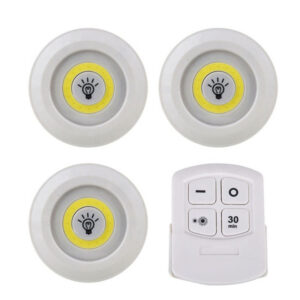 Battery Operated LED Disk Lights with Remote - Wireless Wardrobe & Cabinet Puck Lights