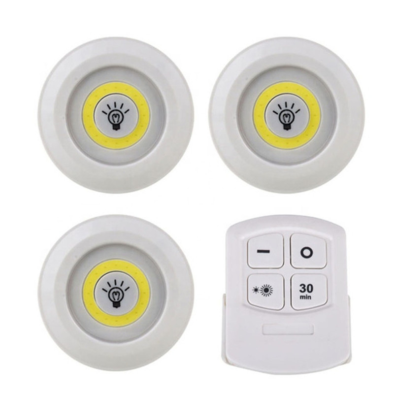 Wireless Battery LED Disk Lights with Remote - Wardrobe Cabinet Puck Lights