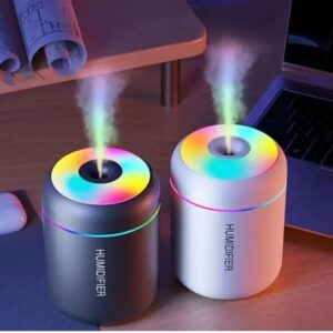 AuraGlow RGB Colorful Mini Humidifier - USB Portable Air Humidifier with Night Light